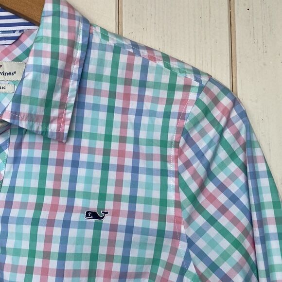 Pastel Plaid Cotton Button Down Shirt​ - Picture 8 of 13